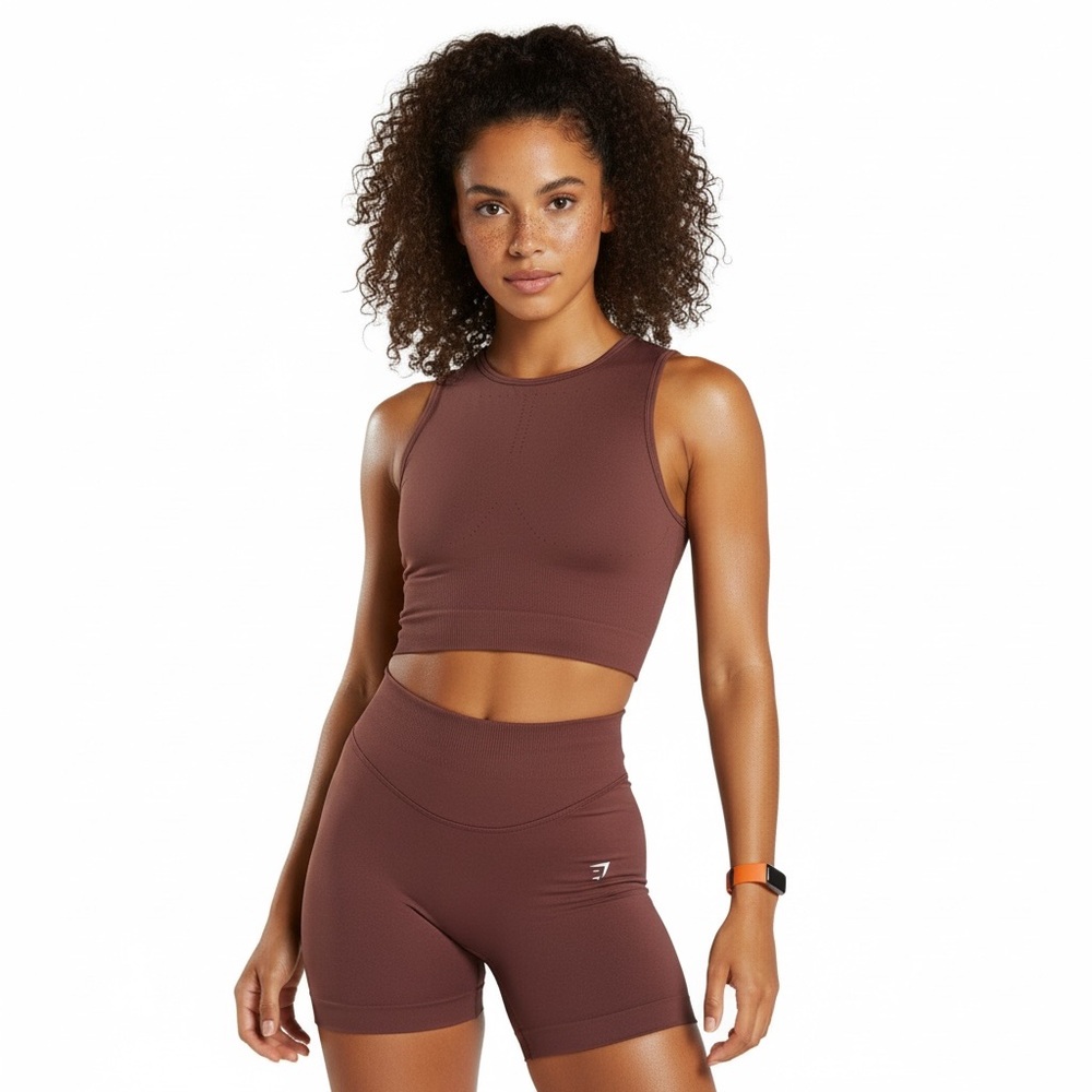 Gymshark Sweat Seamless Midi Tank Women’s M‎ Baked Maroon